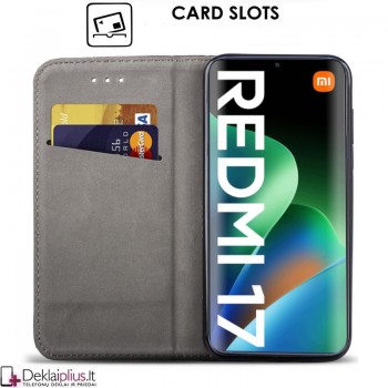 Telone atverčiamas dėklas - juodas (Xiaomi Redmi 17)